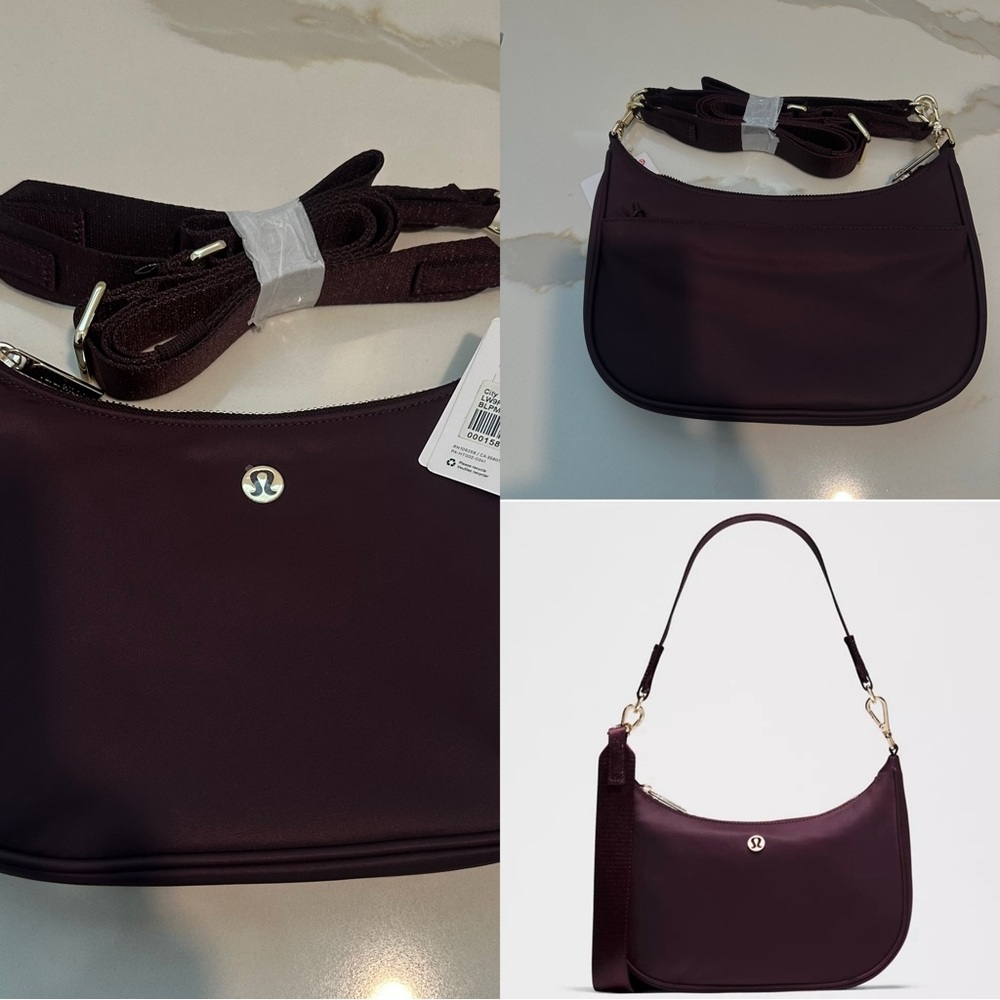 NWT Lululemon athletica City Essentials Small Shoulder Bag 3L Black Plum